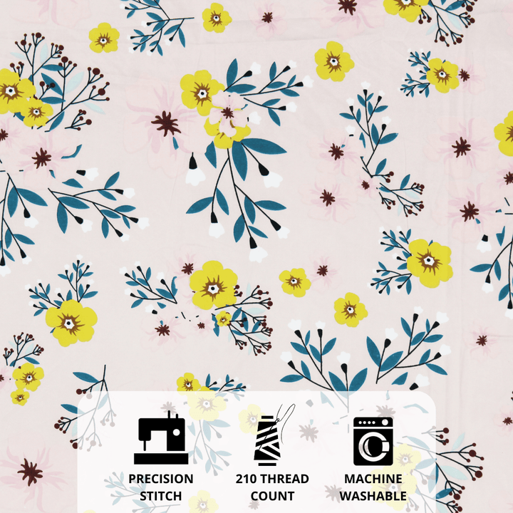 Full View  Floral 210 TC Flat bedsheet 
