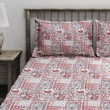 Floral 210 TC Flat Cotton Bedsheet with Pillow Covers - Multicolor
