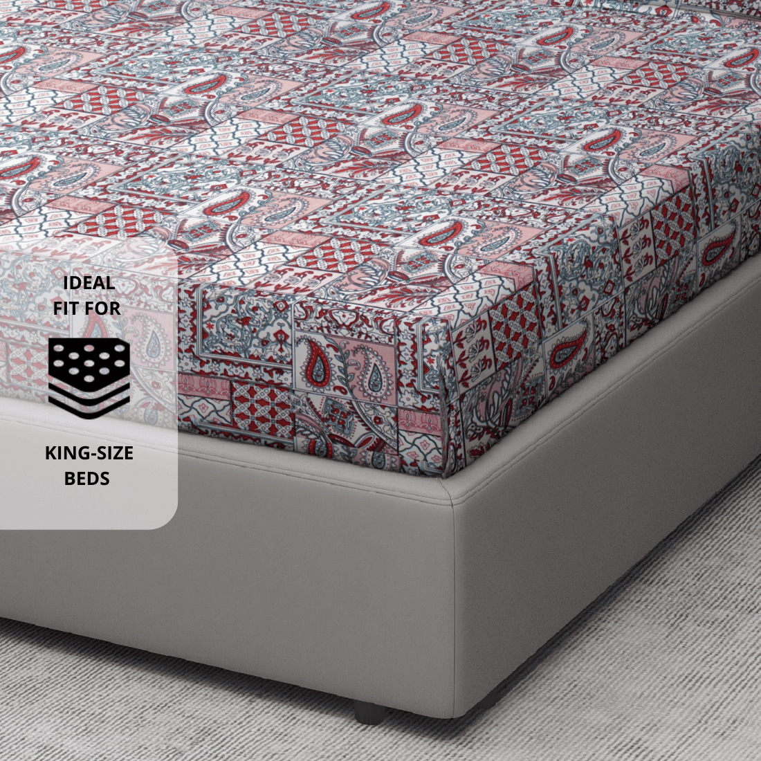 Floral 210 TC Flat Cotton Bedsheet 