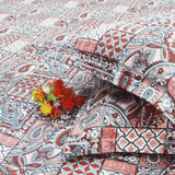 Floral 210 TC Fitted bedsheet with Pillow Covers -  Multicolor