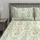 Multicolor Floral Flat Bedsheet with pillow covers