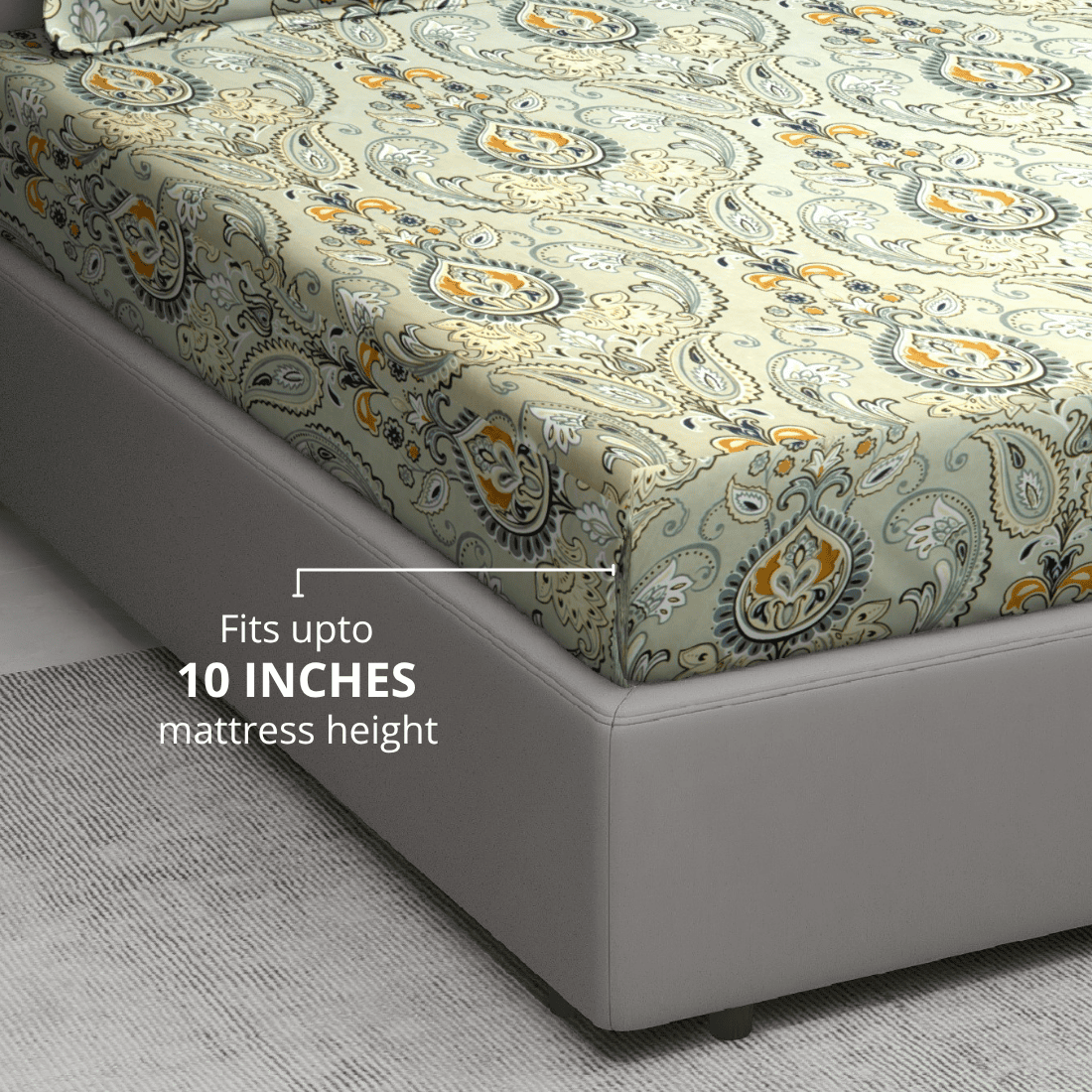 Floral 210 TC Fitted bedsheet 