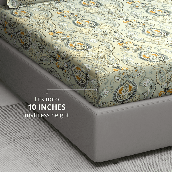 Floral 210 TC Fitted bedsheet 
