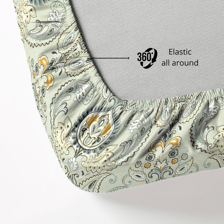 Elastic All Around Floral 210 TC Fitted bedsheet 