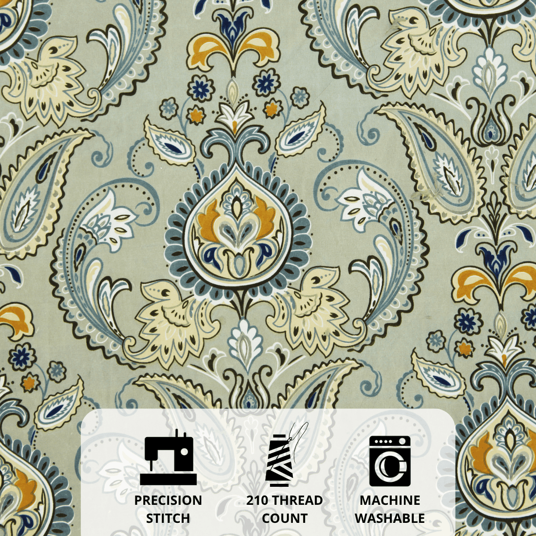 Full View Floral 210 TC Fitted Bedsheet Design 