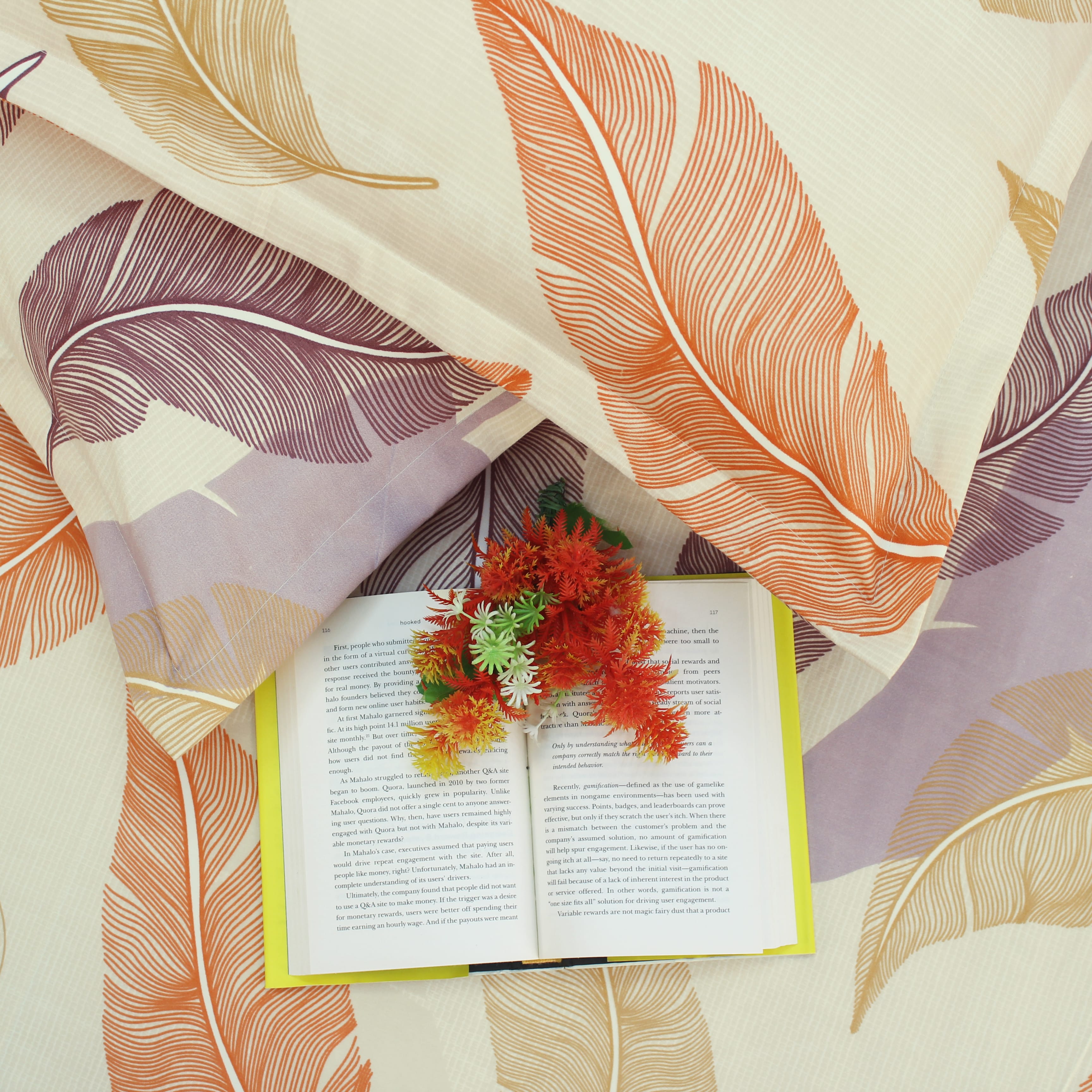 Cotton Floral  Flat Bedsheet  with Pillow Cover 