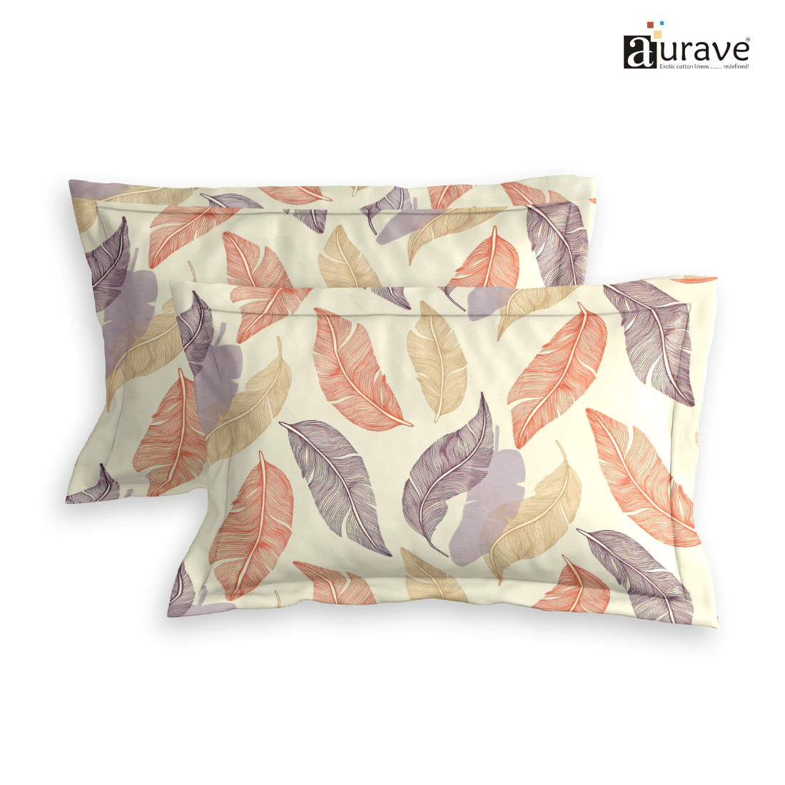 Printed Floral Set of 2 Pcs Pillow Cover - Yellow