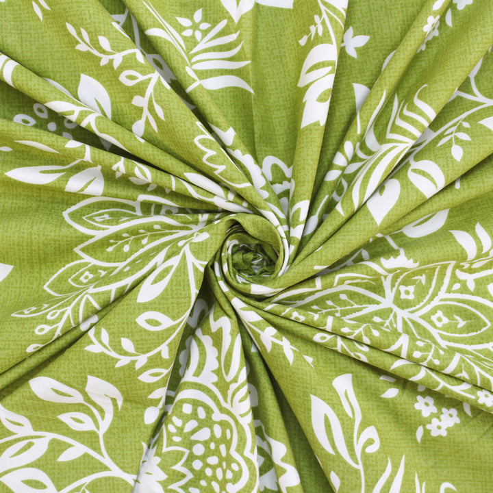 Green Floral 210 TC flat bedsheet 