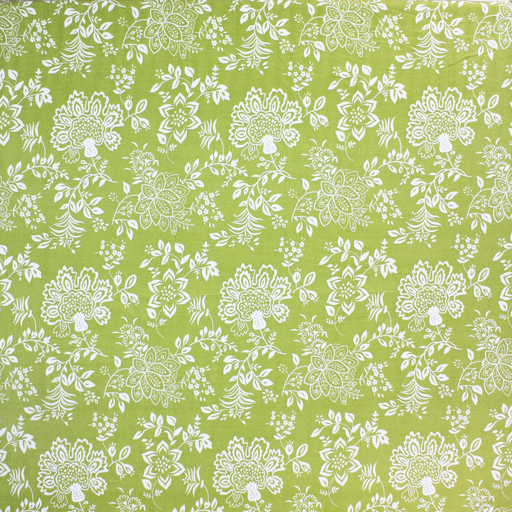 Green Floral 210 TC flat bedsheet 