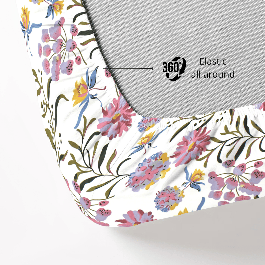 Floral 210 TC Fitted bedsheet 