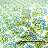 Floral 210 TC Fitted Bedsheet with Pillow Covers - Green