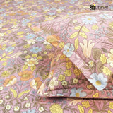 Floral 210 TC Fitted bedsheet with Pillow Covers -  Purple