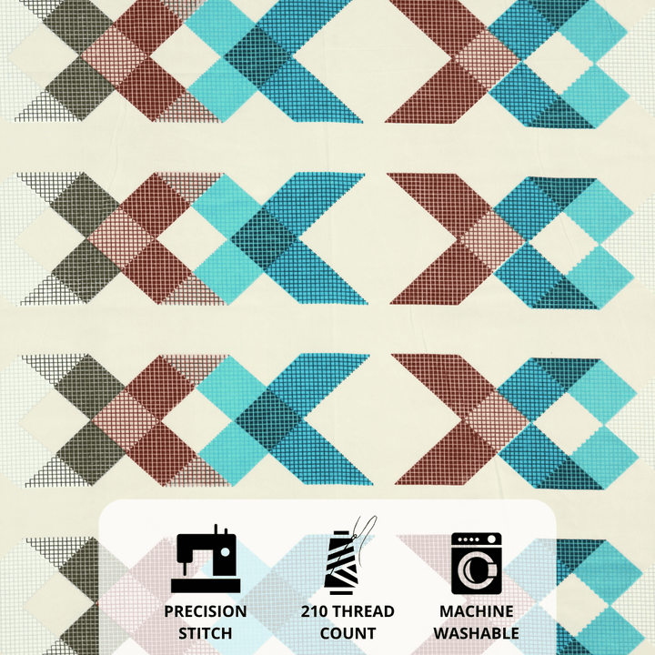 Geometrical  Pattern on Cotton Fitted Bedsheet