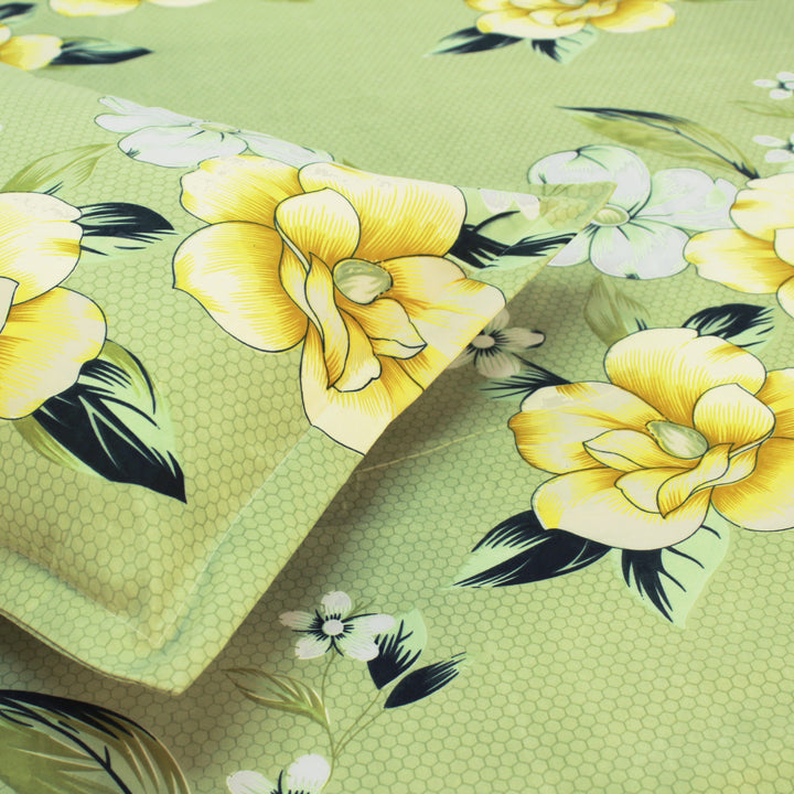 Floral cotton bedsheet with and matching pillow cover
