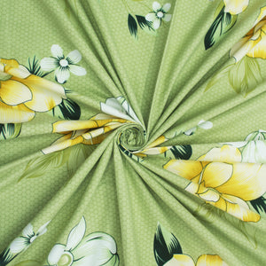 Fitted bedsheet floral displayed in swirl
