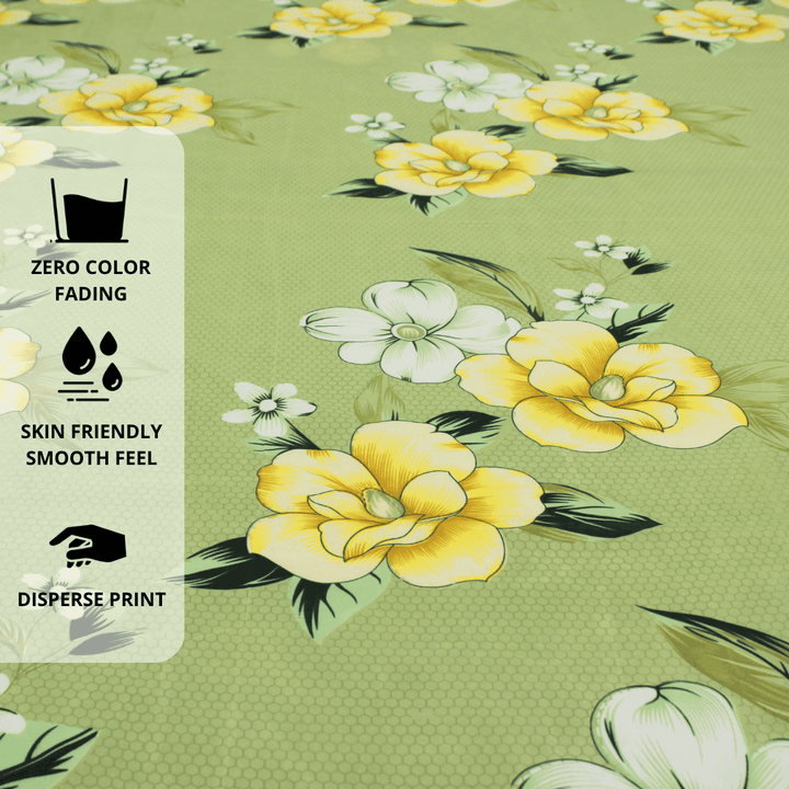 Close up of Floral cotton bedsheet design