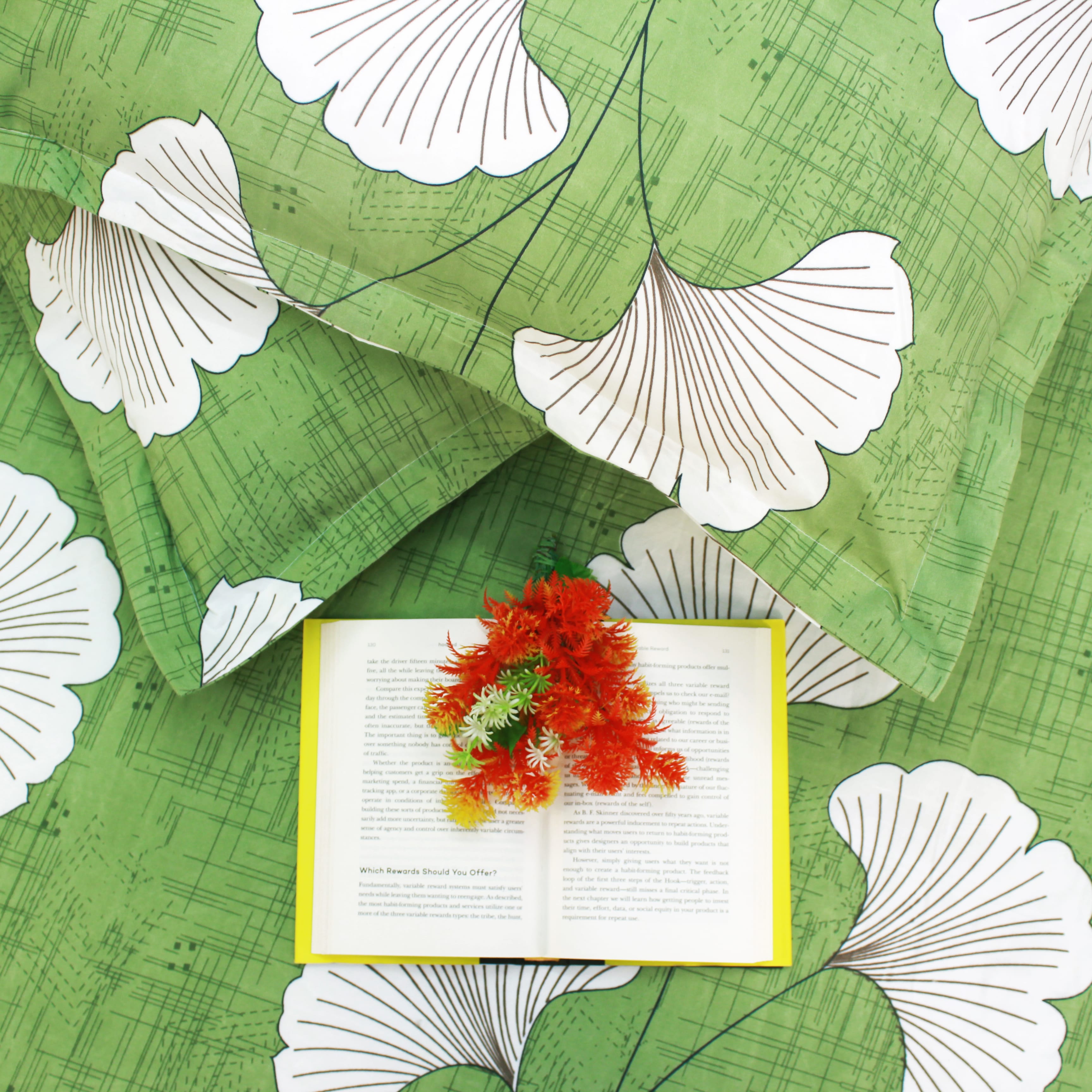 Close-up of Floral Cotton bedsheet 
