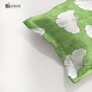 Printed Floral Pillow Cover - Green