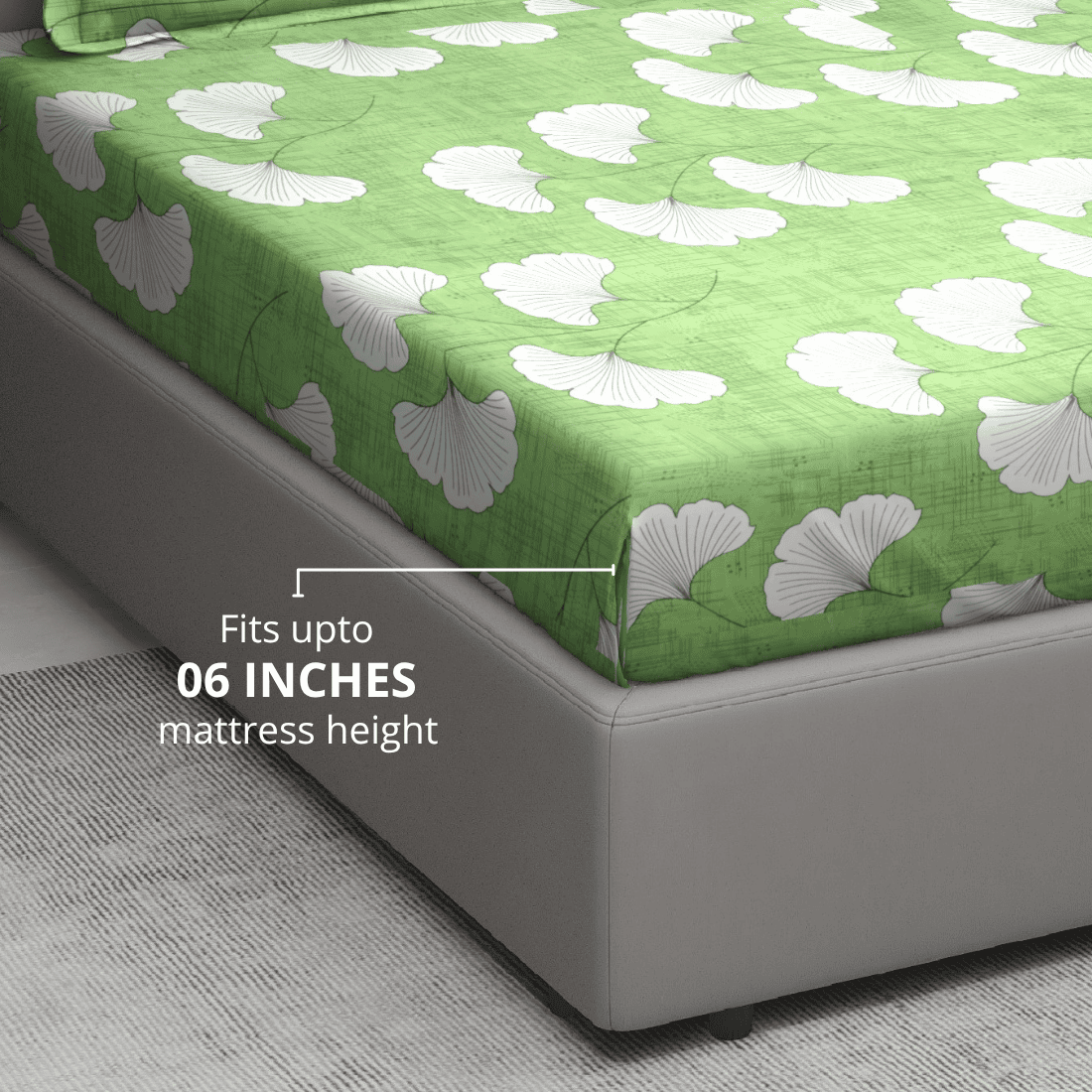 Double bed cotton bedsheet with design fits 6 inch mattress
