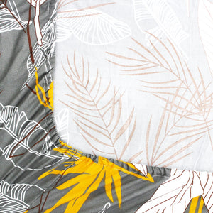 Cotton floral print 210 TC king size fitted bedsheet in grey at best prices 