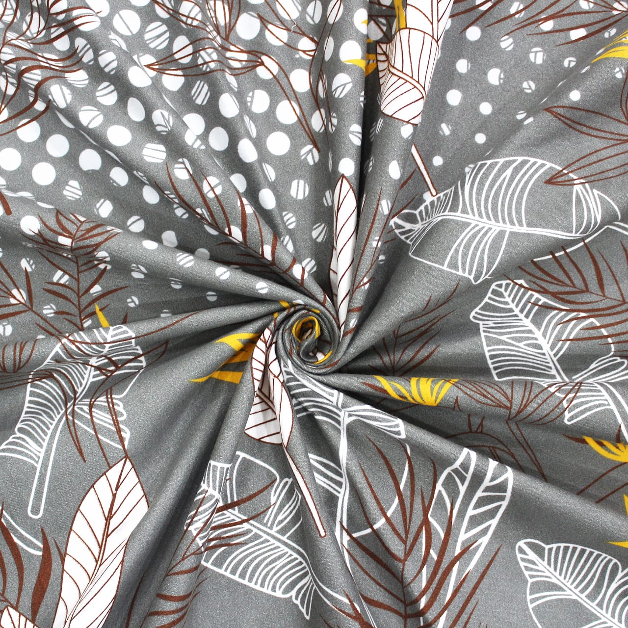 Cotton floral print 210 TC king size fitted bedsheet in grey at best prices 