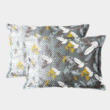Soft Floral Print Pillow Cover Set In Grey Online At Best prices(2 Pcs)