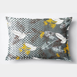 Soft Floral Print Pillow Cover Set In Grey Online At Best prices(2 Pcs)