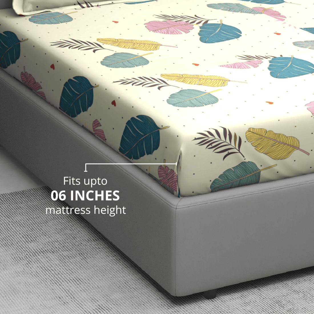 floral-cream-cotton-blend-fitted-bedsheet-6inch-mattress