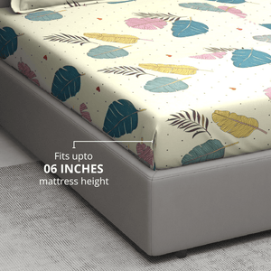 floral-cream-cotton-blend-fitted-bedsheet-6inch-mattress