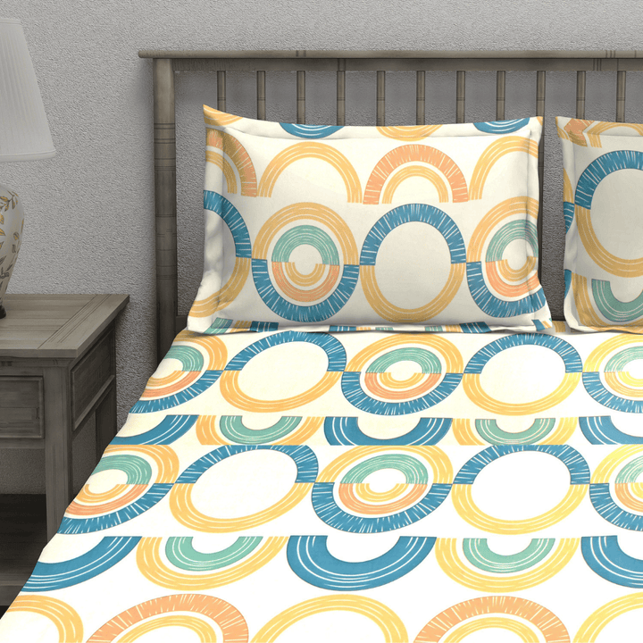 Close-up view Geometrical bedsheet 