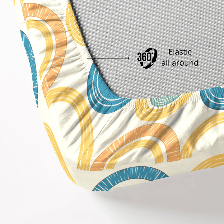 Geometrical fitted-bedsheet-360-elastic-design