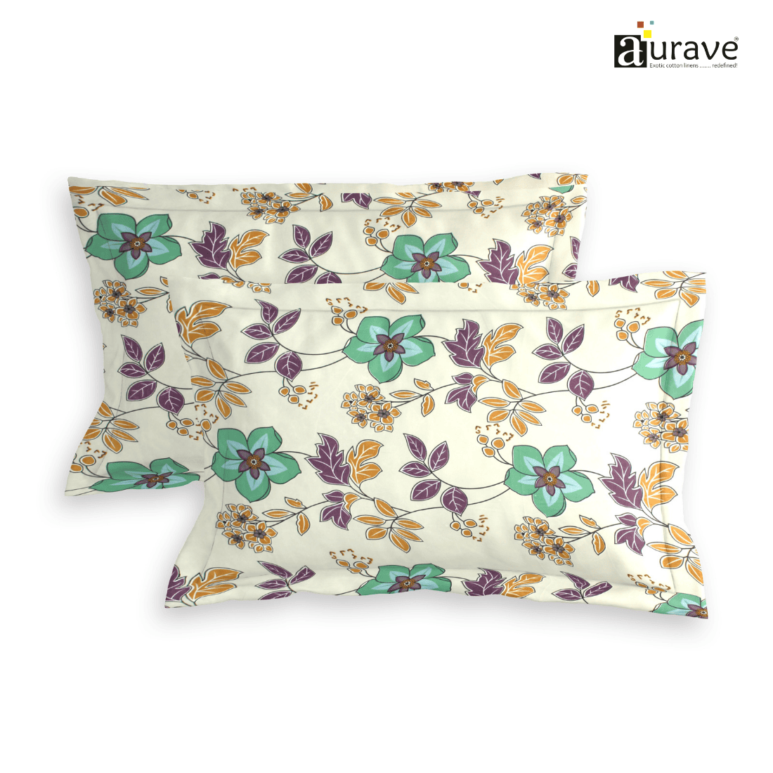 Printed Floral Set of 2 Pcs Pillow Cover - Multicolor