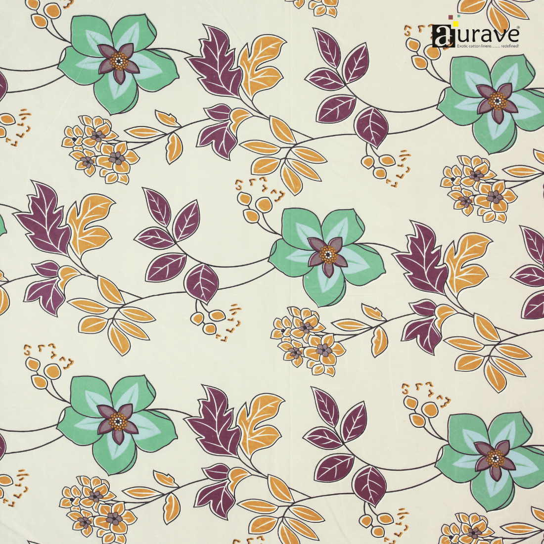Close up View Printed Floral Design 