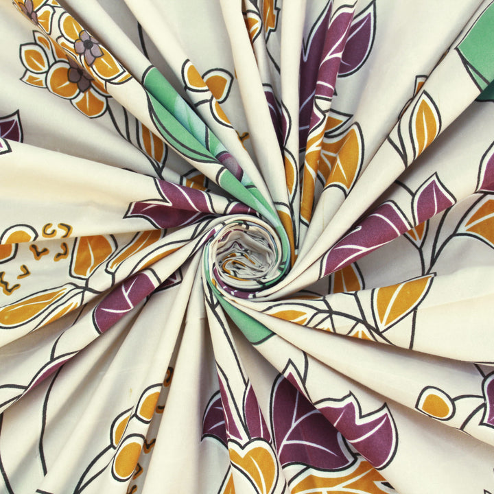 floral cotton blend bedsheet rolled out