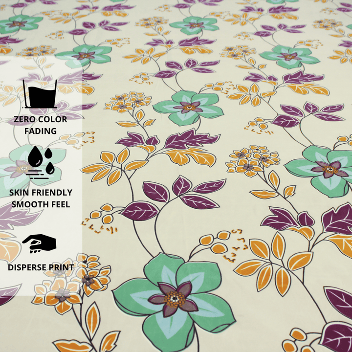 floral cotton bedsheet fabric design