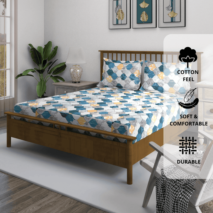 Geometric  Fitted Bedsheet Set