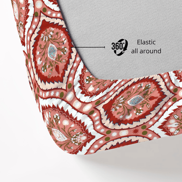 Patterned fabric with elastic all around feature 