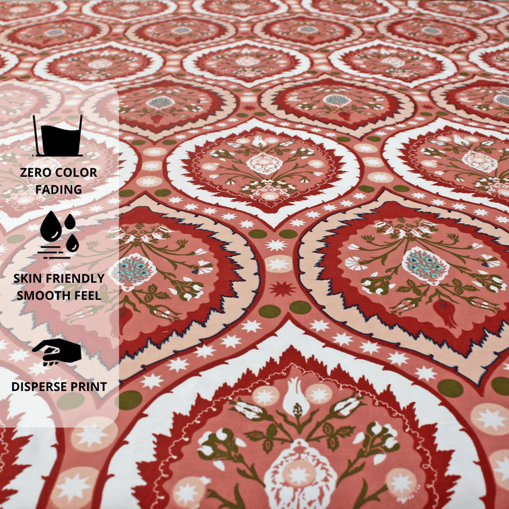 Patterned fabric with decorative design 