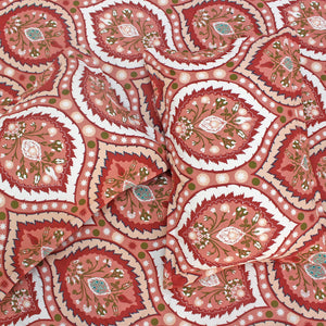 Red Damask bedsheet set with matching pillow covers  
