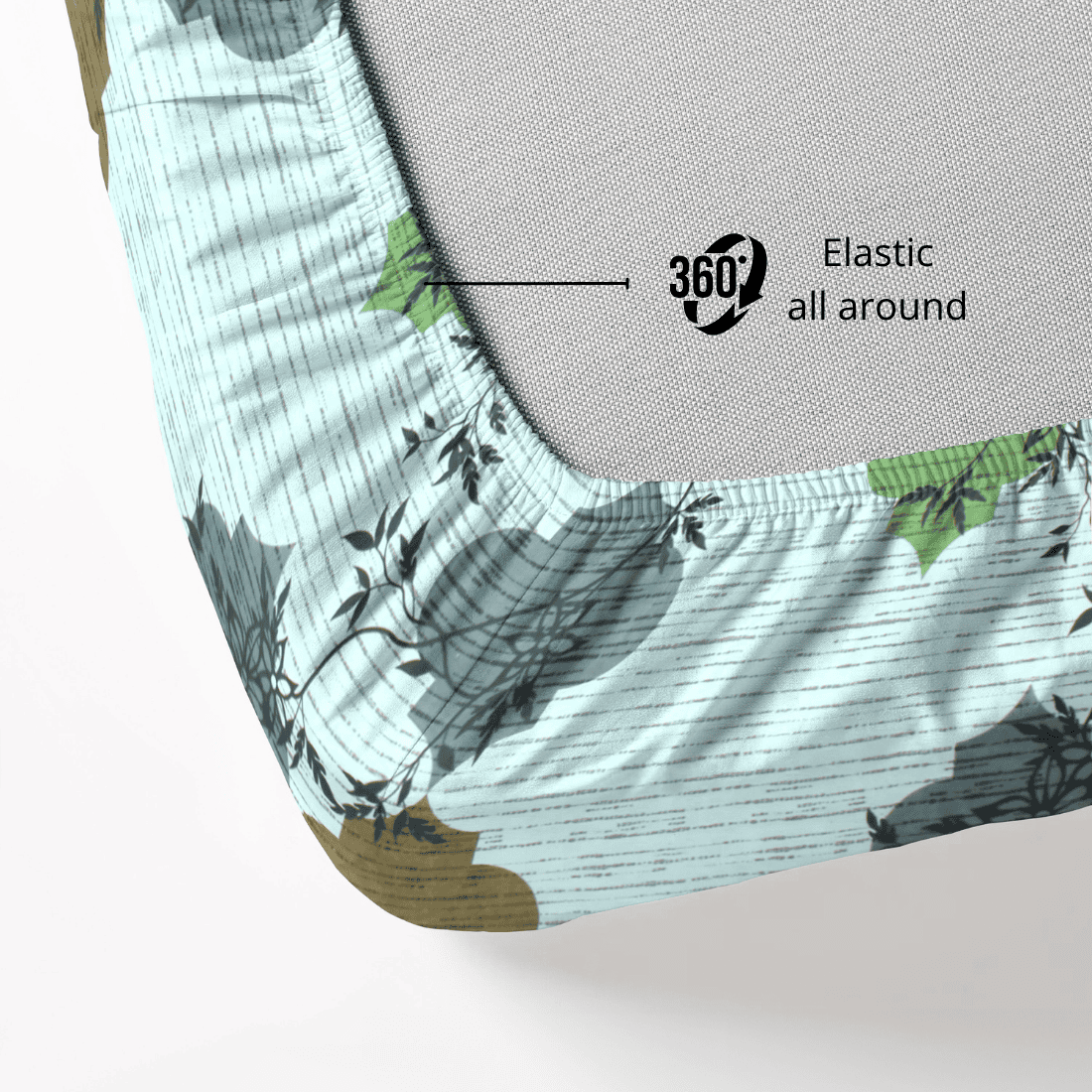 Close-up of a product with elastic  Bedsheet 