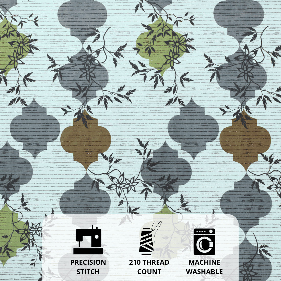 geometric bedsheet-design-green-grey-brown