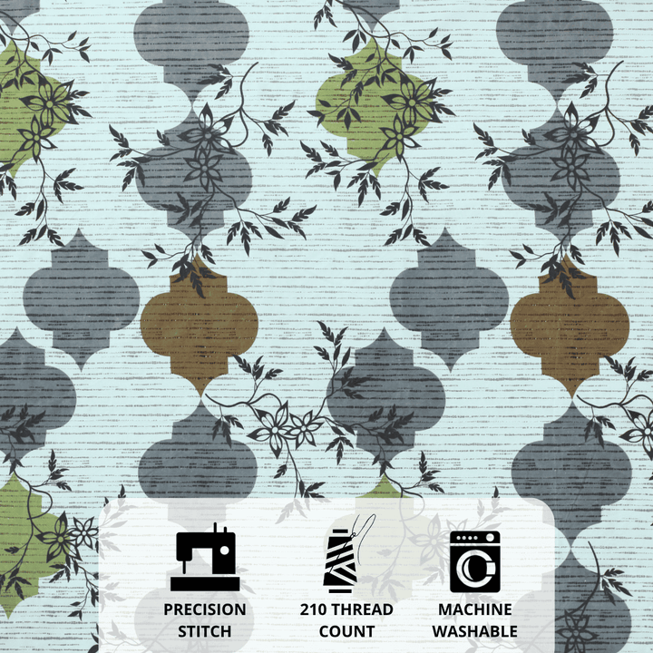 geometric bedsheet-design-green-grey-brown