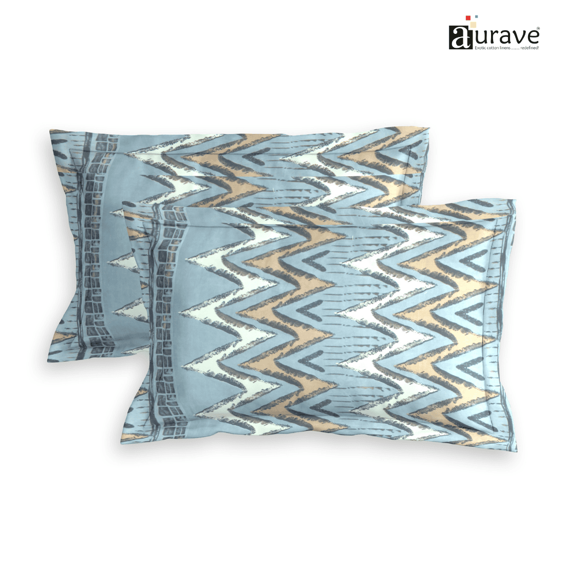 Printed Floral Set of 2 Pcs Pillow Cover - Blue
