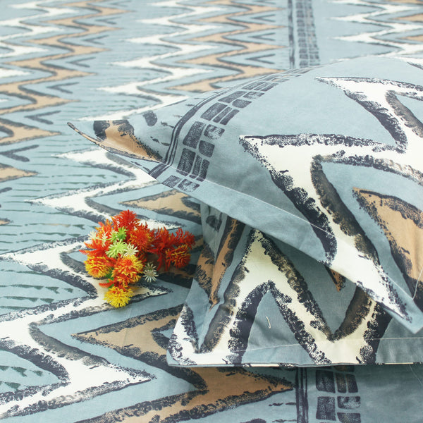 abstract bedsheet with pillow cover close-up