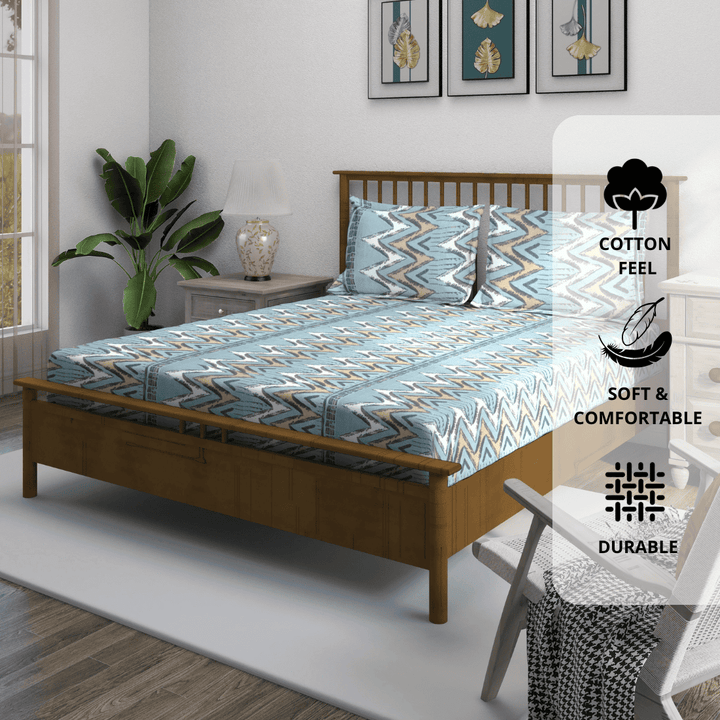 Modern abstract pattern cotton bedsheet set
