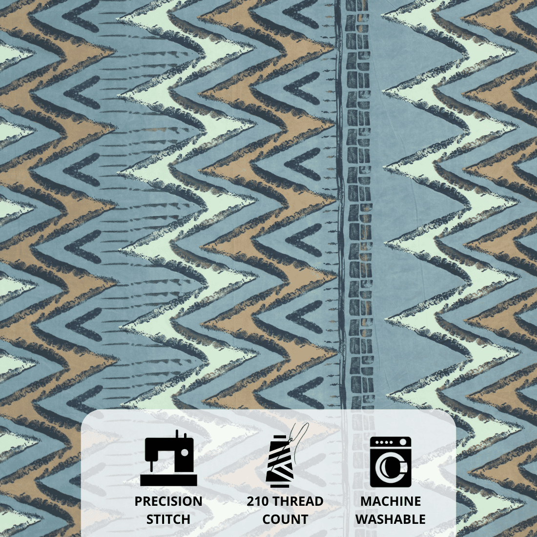 blue abstract cotton fabric badsheet 