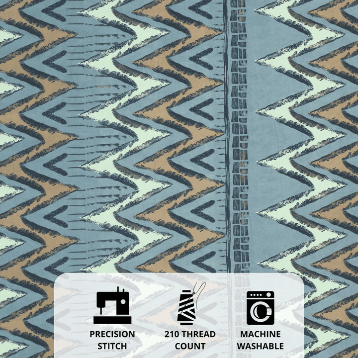 blue abstract cotton fabric badsheet 