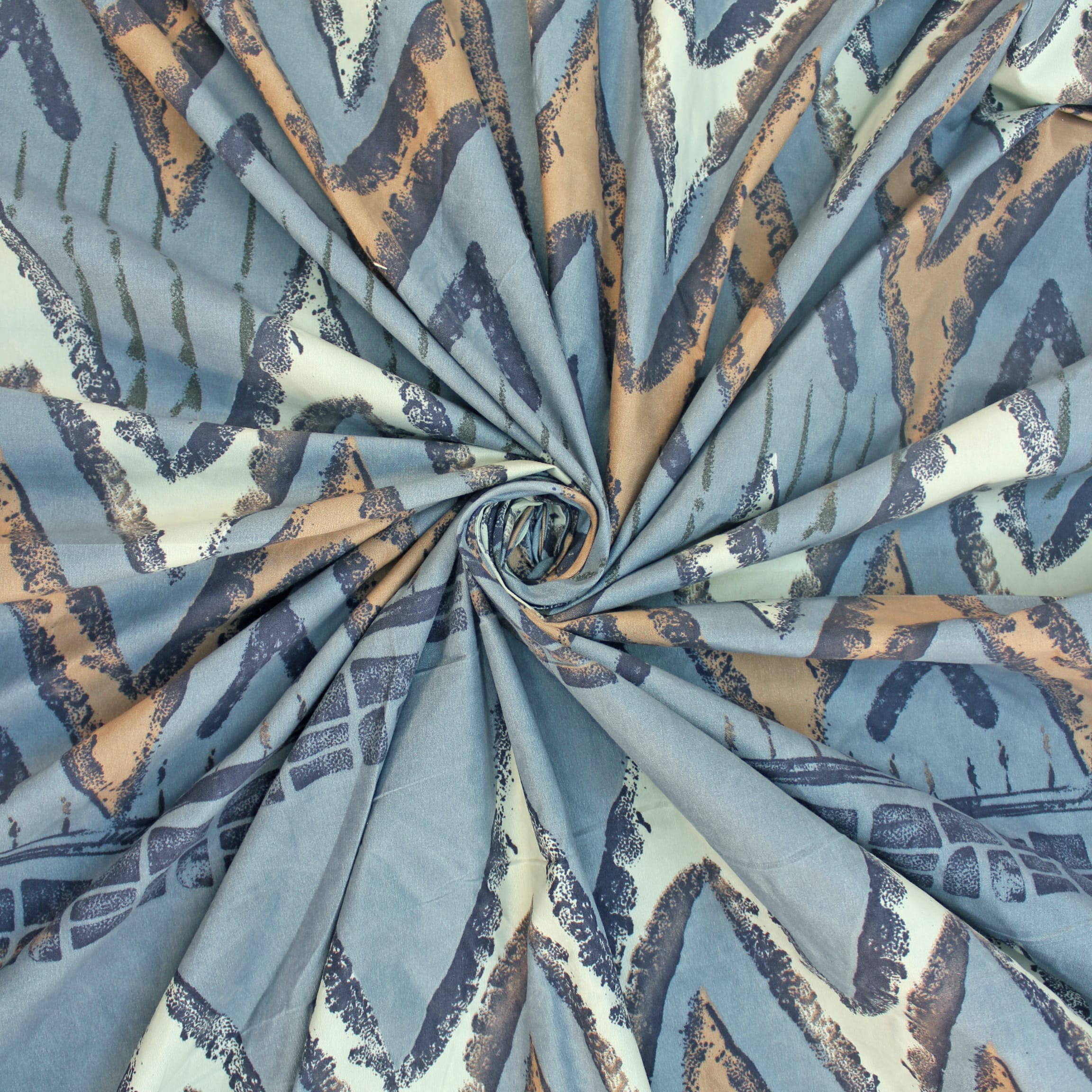 Abstract printed cotton fabric and design