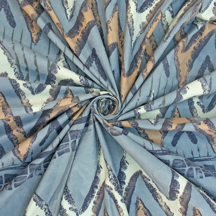 Abstract printed cotton fabric and design