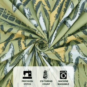 Cotton blend bedsheet fabric with folded close-up